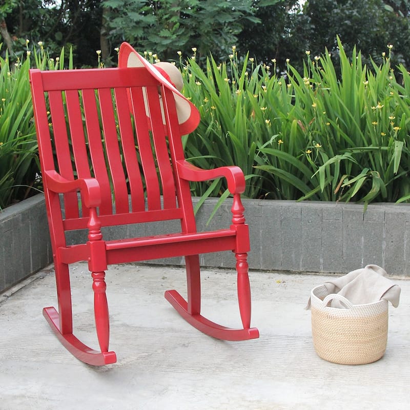 Cambridge Casual Lyon Mahogany Oversize Wood Outdoor Rocking Chair