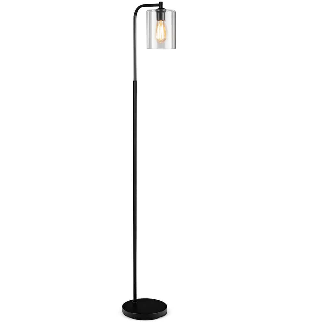 Gymax Industrial Floor Lamp w/ Glass Shade Indoor Modern Tall Pole