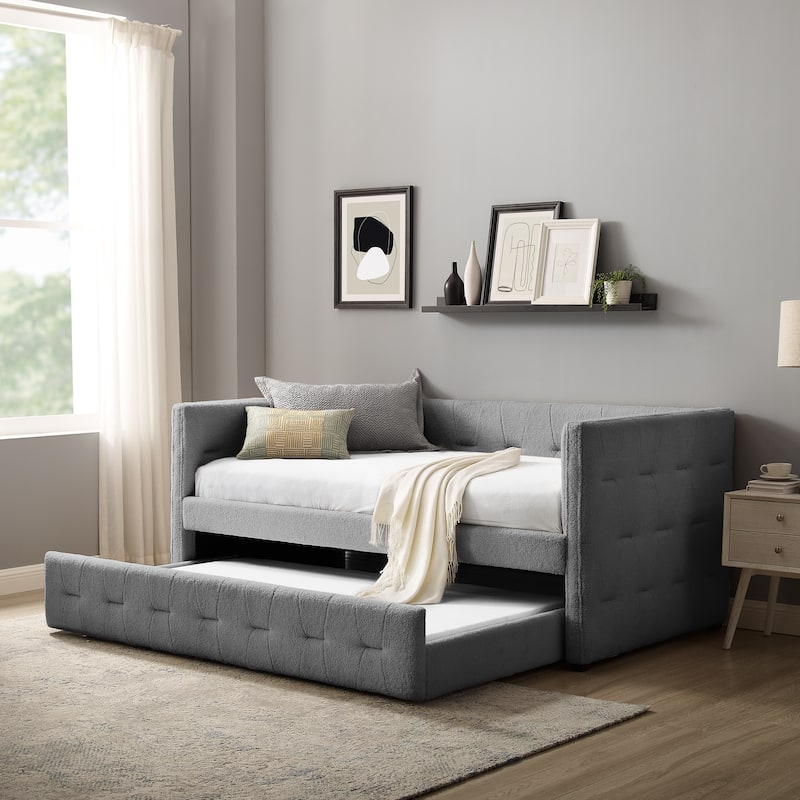 Corvus Somme Tufted Upholstered Daybed with Trundle