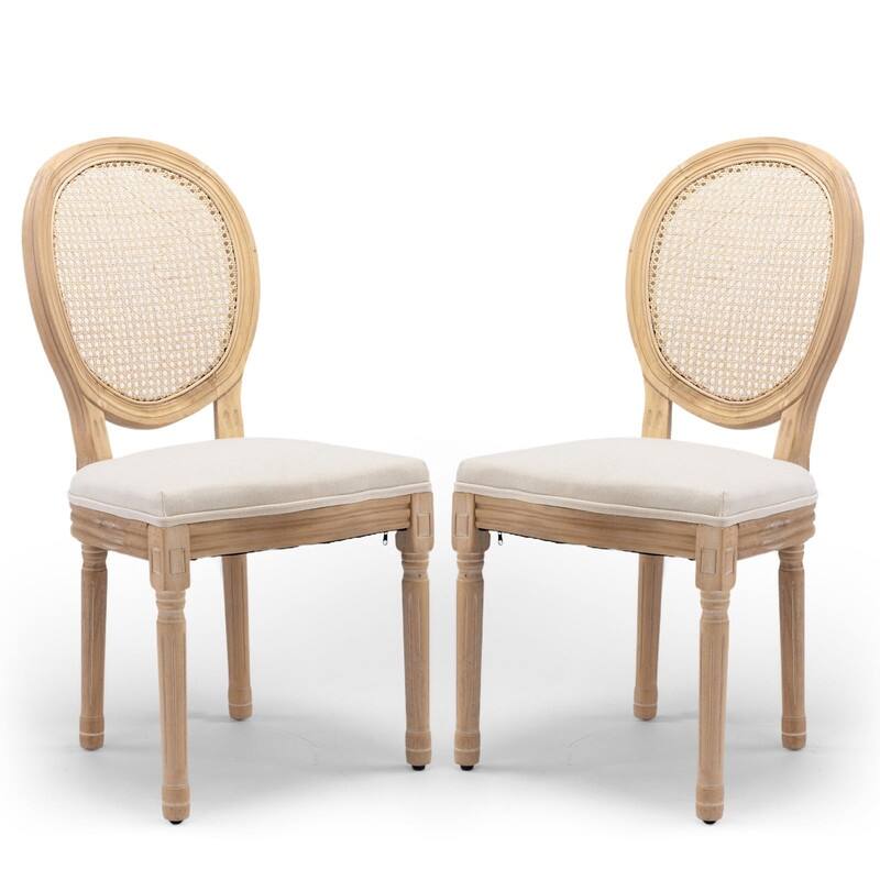 Upholstered French Style Nailhead Dining Chairs(Set of 6)