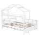 preview thumbnail 8 of 35, Wooden House Bed With Trundle,Kids Bed With Shelf