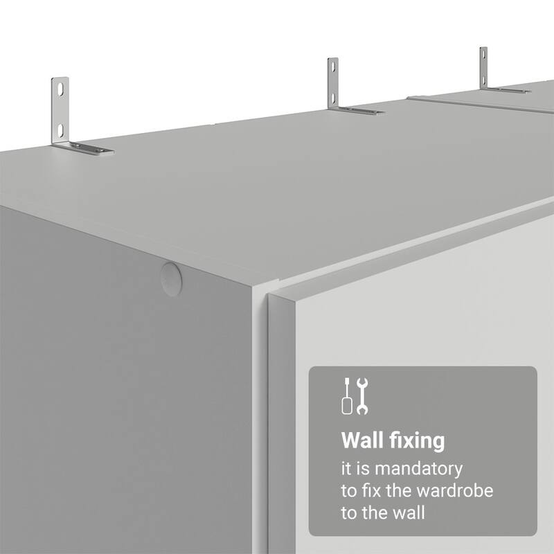 Madesa Wardrobe Cabinet with 6 Doors and 15 Utility Shelves