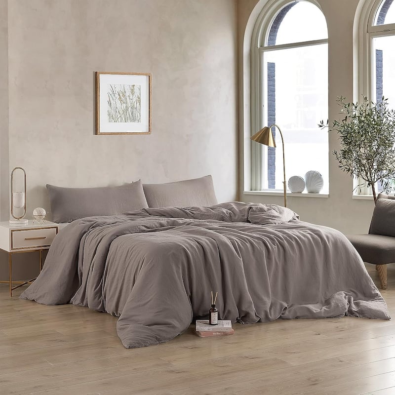 Dark Sky Reserve® - Bamboo Linen Oversized Duvet Cover - Portugal Made - Driftwood Taupe