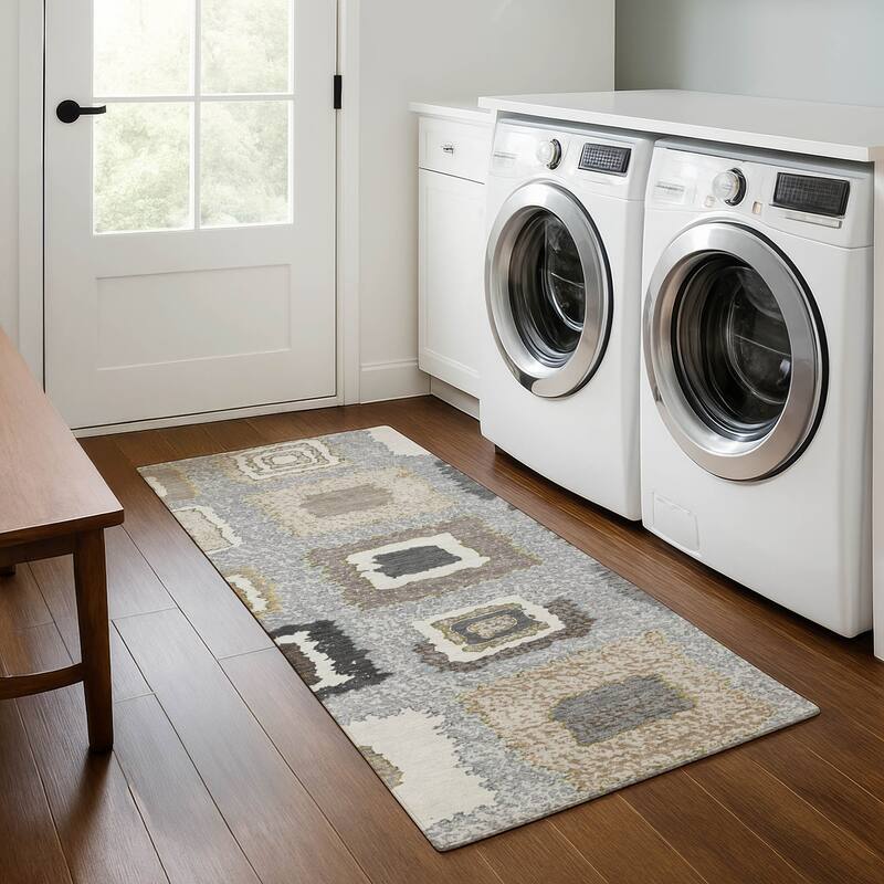 Premium Washable Super Soft Global Diamonds Mayfield Rug - Gray - 2'3" x 7'6"