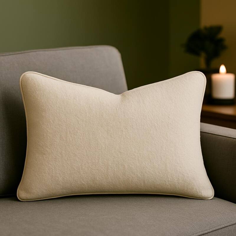 Homey COZY Textured Throw Pillow - Soft Ivory for Clean, Minimal Interiors