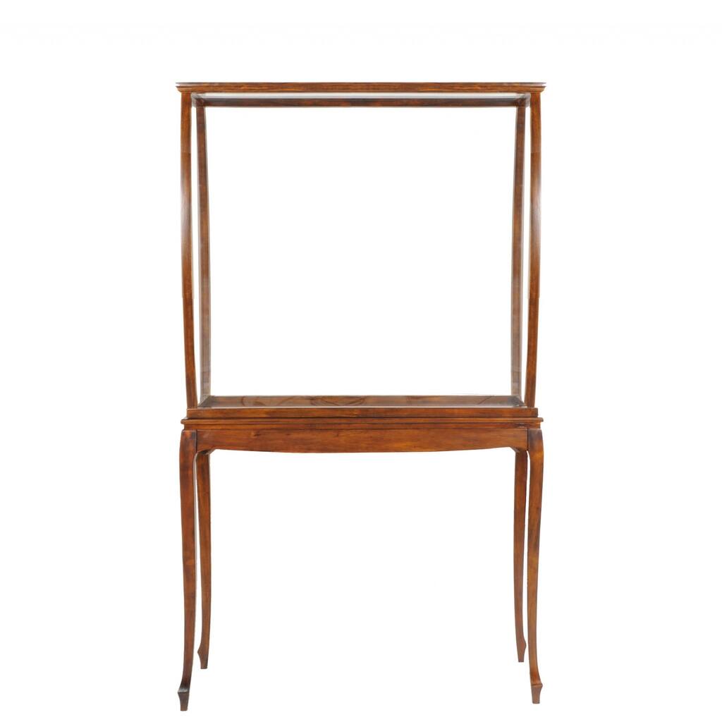 HomeRoots 15" Brown And Clear Glass Standard Display Stand - 14.5