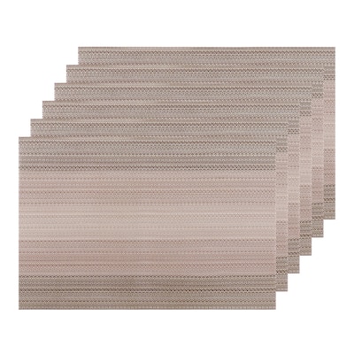 Placemats Set of 6 Washable Vinyl Place Mats PVC Weave Table Mats - 18x12 inch