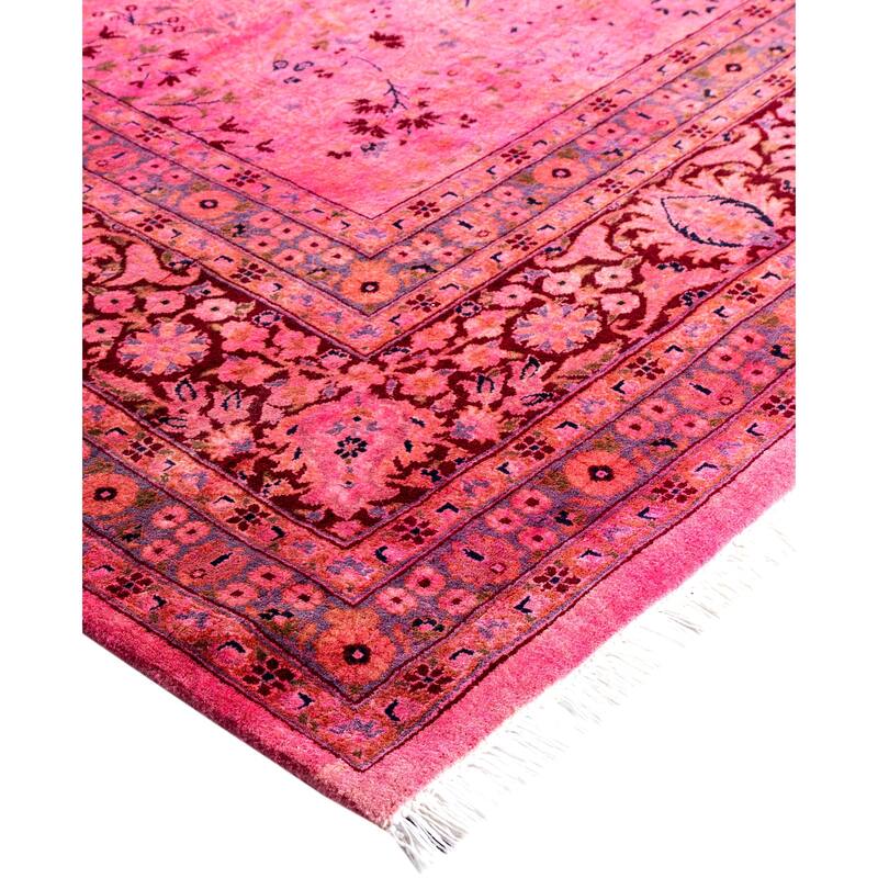 Overdyed One-of-a-Kind Hand-Knotted Area Rug - Pink - 8' 1" x 15' 8"
