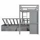 preview thumbnail 18 of 23, Twin Bunk Bed with Lift & Storage - Clothing Organizer, Spacious Drawers, Shelving - Ideal for Kids & Teens