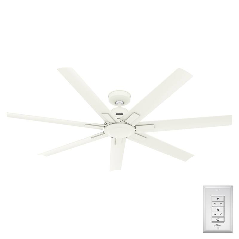 Hunter 60" Downtown Windmill Outdoor Ceiling Fan w/ Wall Control, Damp-Rated - Indoor-Outdoor, Industrial, Modern - ENERGY STAR!