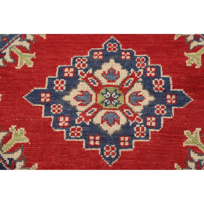 Geometric Kazak Area Rug Wool Carpet - 8'0" x 10'4"