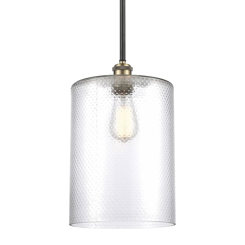 Innovations Lighting 516-1S-14-9-L Cobbleskill Pendant Cobbleskill 9" - Clear / Black Antique Brass