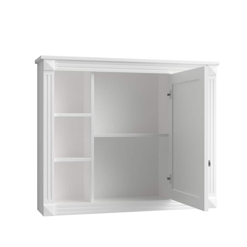 Wall Mounted Bathroom Storage Cabinet,Wall Cabinet with Mirror,Mirror Cabinet with 6 Open Shelves(Not Include Bathroom Vanity )