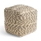 preview thumbnail 2 of 5, Candice Boho Wool and Cotton Ottoman Pouf by Christopher Knight Home