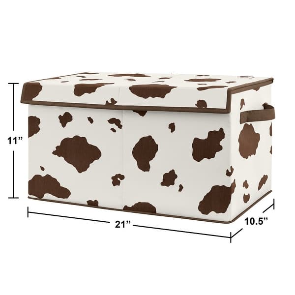 Wild West Cow Print Collection Boy Kids Fabric Toy Bin Storage Brown And Cream Western Southern Country Animal Overstock 31628746