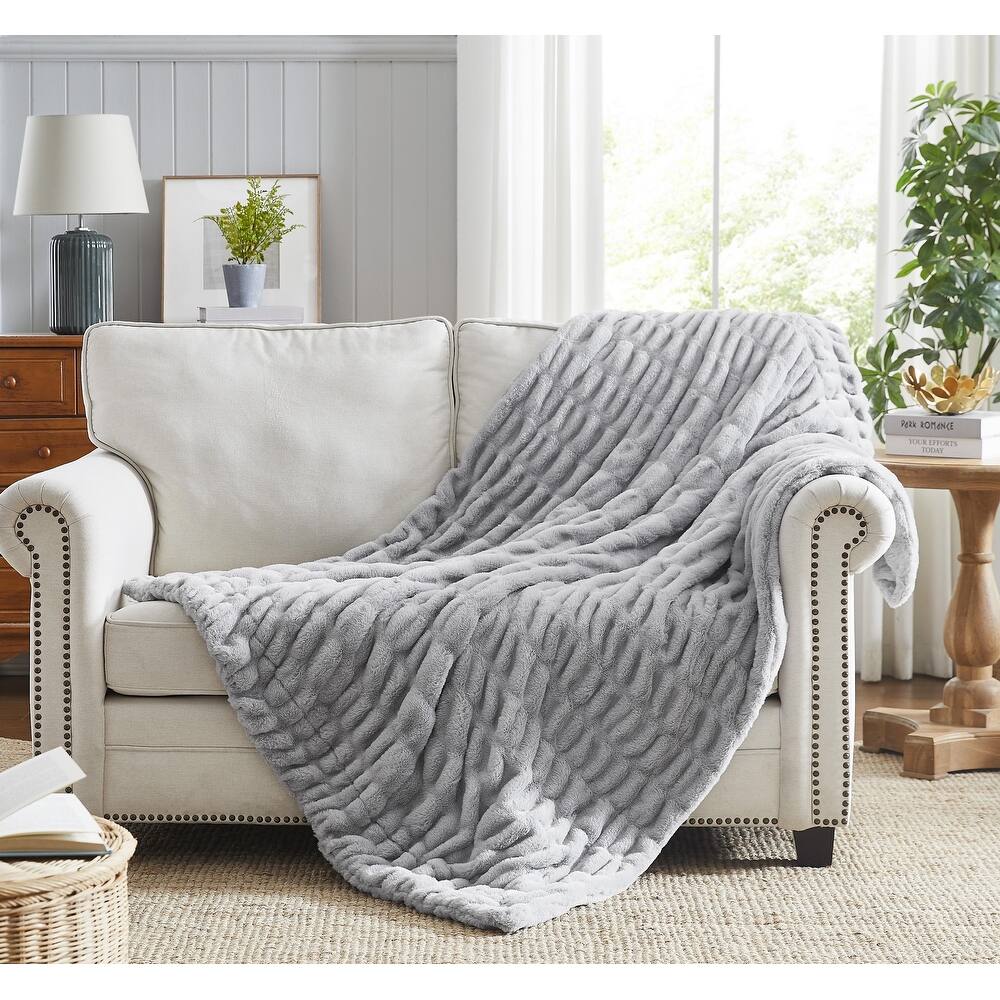 Nanshing Yoona Faux Fur Reversible Throw Blanket
