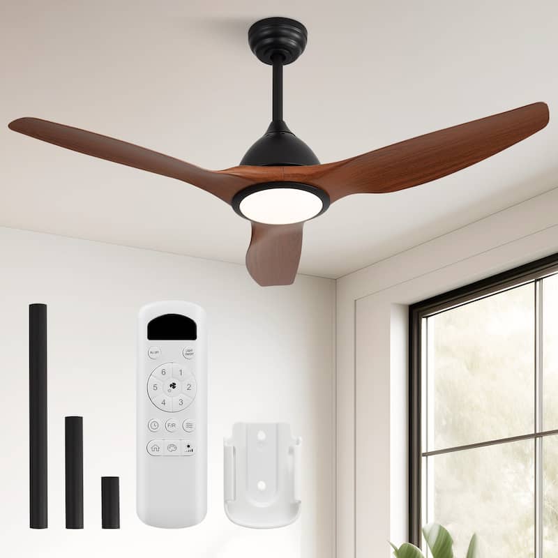 52" High CFM Modern Ceiling Fan with Remote Control and Reversible Blades With Light