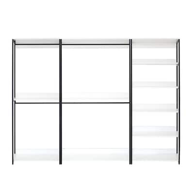 Cox Modular Closet System, 4 Hanging Rods, 9 Shelves, Black Metal