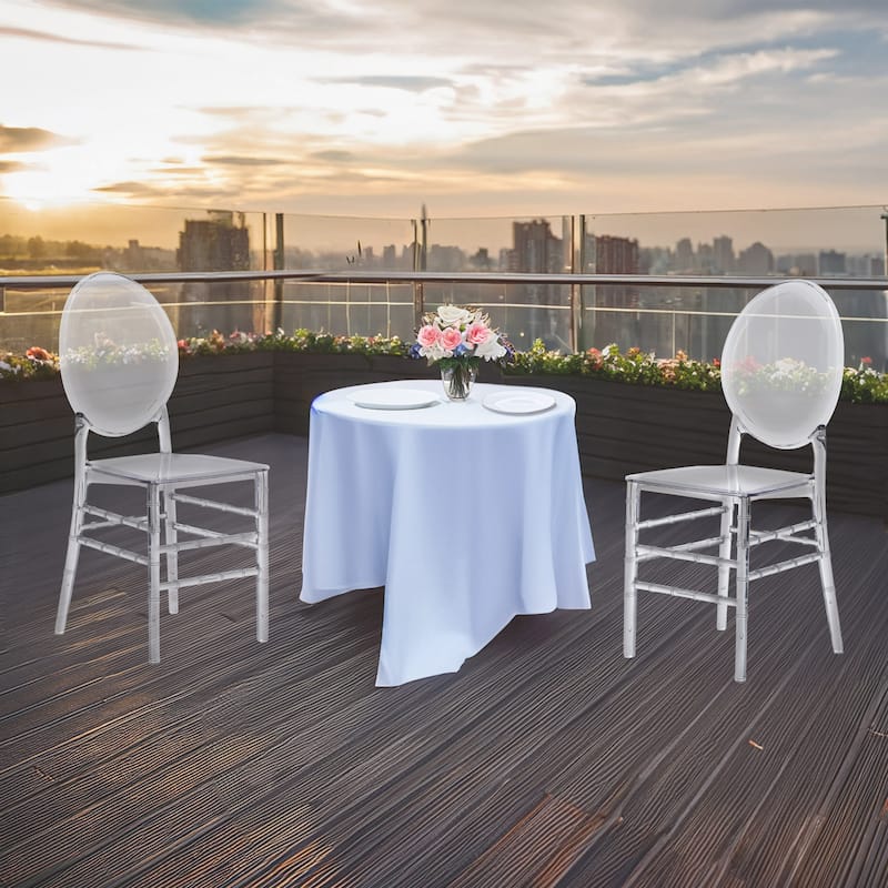 Modern Designs 2 and 4-piece Set of Stackable Transparent Ghost Chairs for Events - N/A