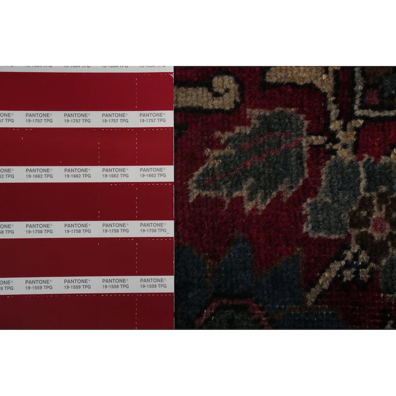Hand Knotted Oriental 100% Wool Carpet Traditional Geometric Red Sarouk Area Rug - 14' 6'' X 11' 0''