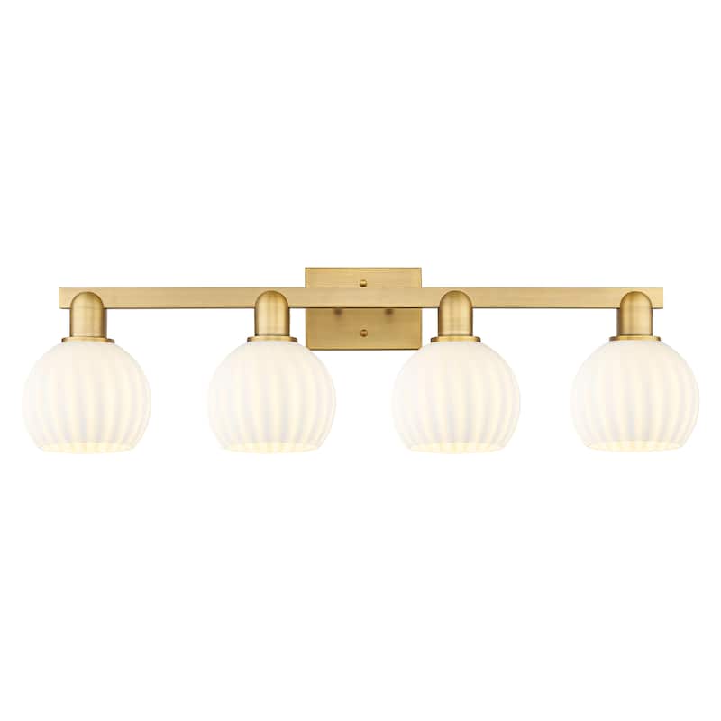 Innovations Lighting Endless Possibilities Arcadia - White Venetian - 4 Light 33" Bath Vanity Light - Brushed Brass