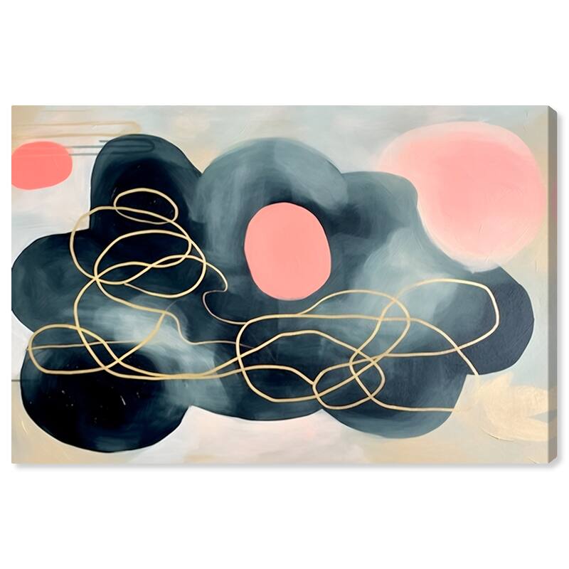 Wynwood Studio Canvas Abstract Moon and Cloud Black and Modern & Contemporary Wall Art Canvas Print