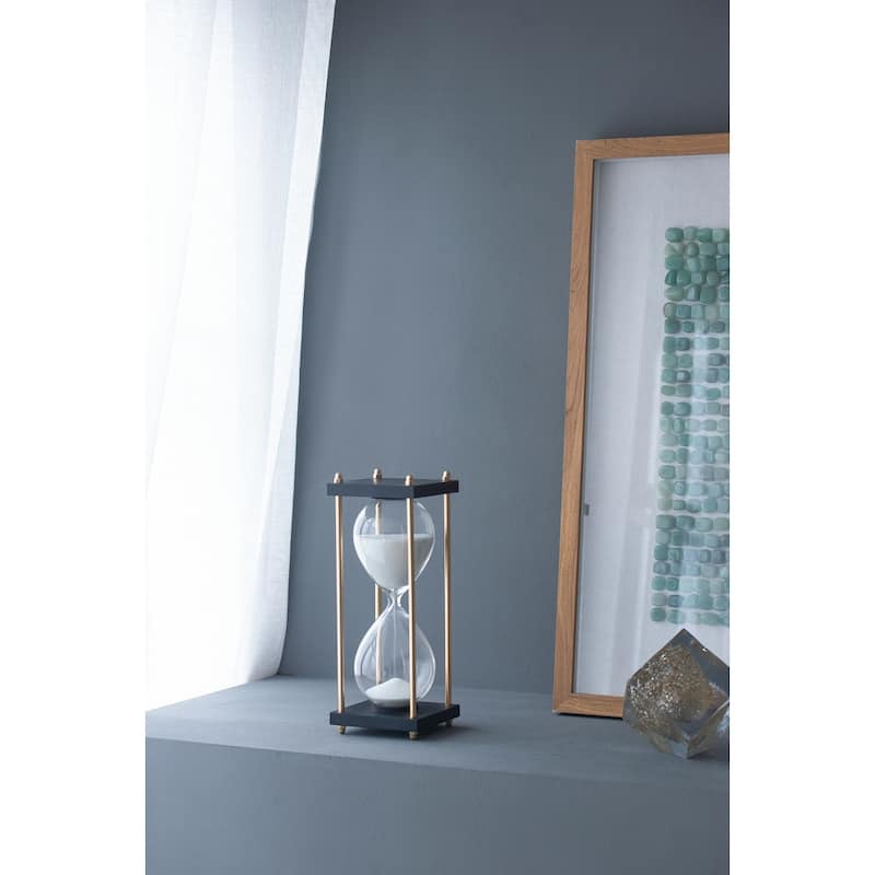 Set of 2, 4x4x9" Hour Glass In Stand (Approx.30Minutes), White