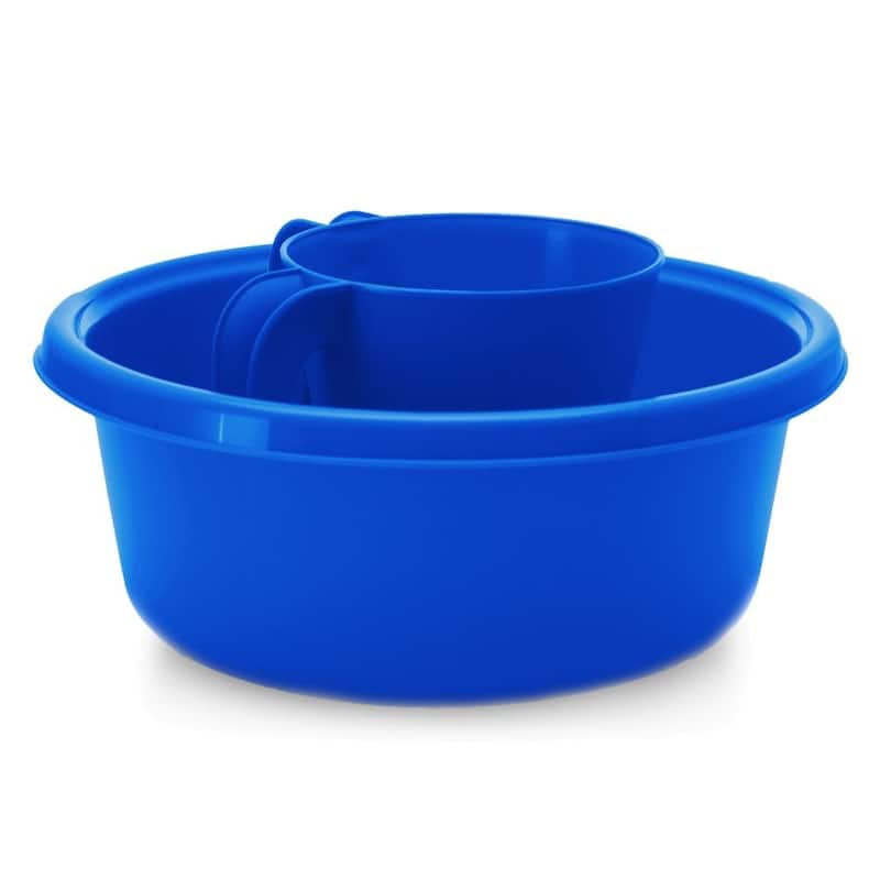 YBM Home Square Plastic Wash Cup & Wash Basin Set, long-lasting