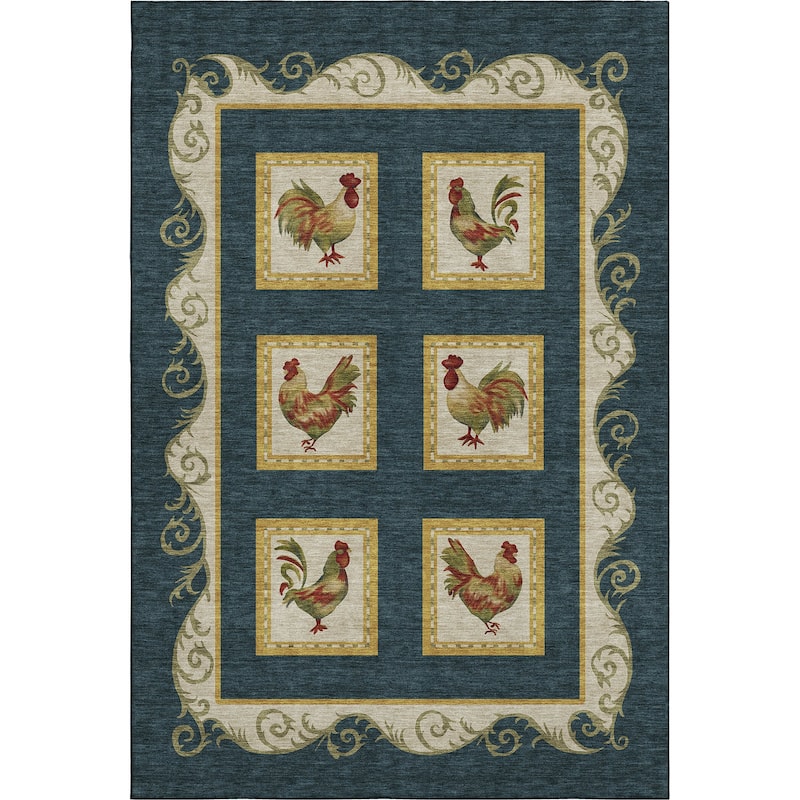 Premium Washable Super Soft Rooster Panel Mayfield Rug