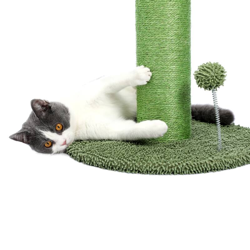 Large Cactus Cat Scratching Post with Natural Sisal Ropes, Cat Scratcher