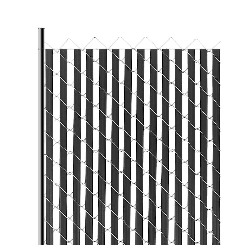 Black HDPE Double Wall Fence Privacy Slats, 68.5 inch for 10 ft. Chain Link Fence - 68.5” L x 1.09" W x 0.3" H