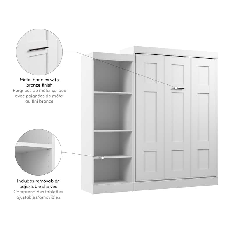 Edge Full Murphy Bed with Closet Organizer (85W) by Bestar
