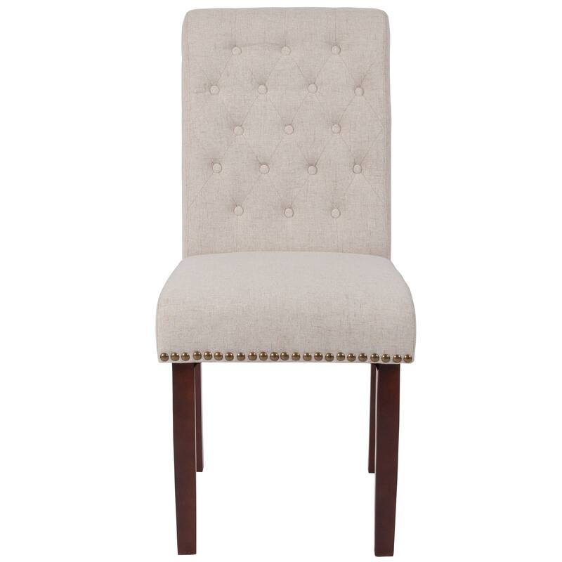 4PK Parsons Chairs-Rolled Back, Accent Nail Trim