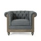 preview thumbnail 2 of 3, Roomfitters Tufted Barrel Armchair with Wood Trim, Nailhead Accents and Rolled Back for Living Room or Office, Charcoal