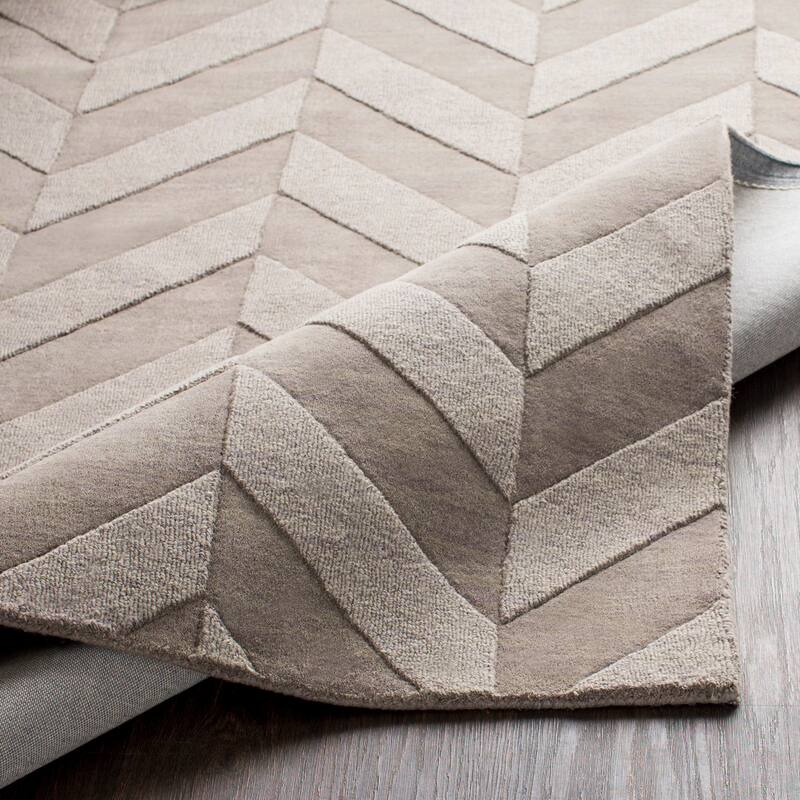 Livabliss Alpine Hand-woven Tone-on-tone Zig-Zag Wool Area Rug