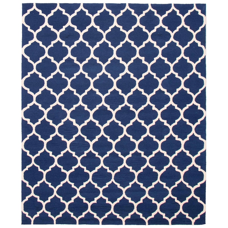 ECARPETGALLERY Hand Tufted Timeless Navy Wool Rug - 7'7 x 9'4 - Navy - 7'7 x 9'4
