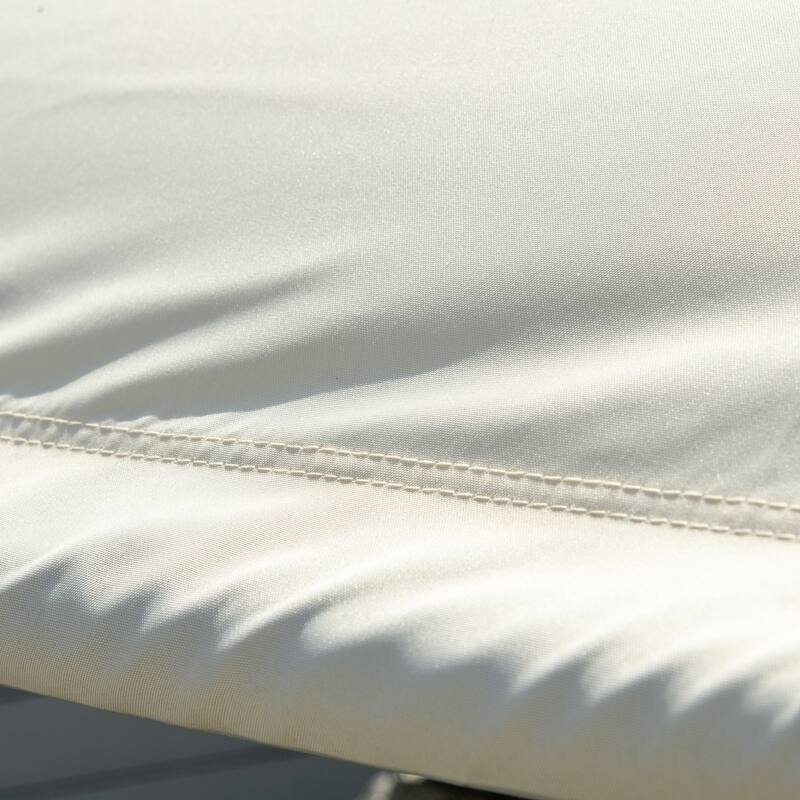 Outsunny Outdoor Double Chaise Rocking Chair, Day Bed Sun Lounger with Canopy Shade, Headrest Pillow, Armrests