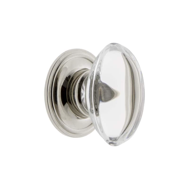 Grandeur PROV-CRYS-KNOB-GEO Provence 1-3/4" Elegant Vintage Oval - Polished Nickel