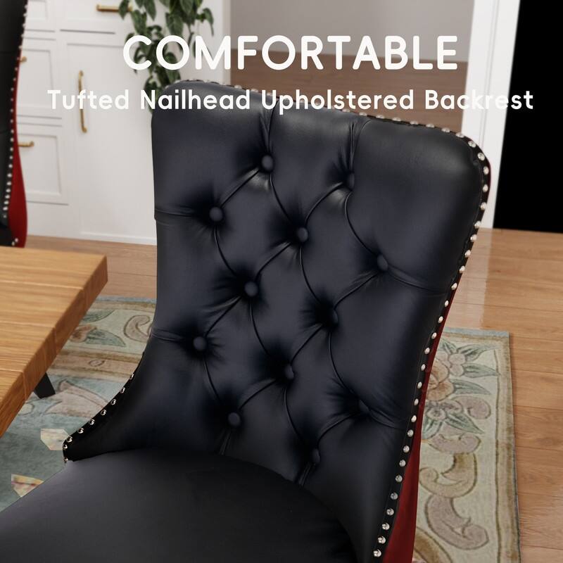 Tufted Naliheads Solid Wood Upholstered Dining Chairs (Set of 4)