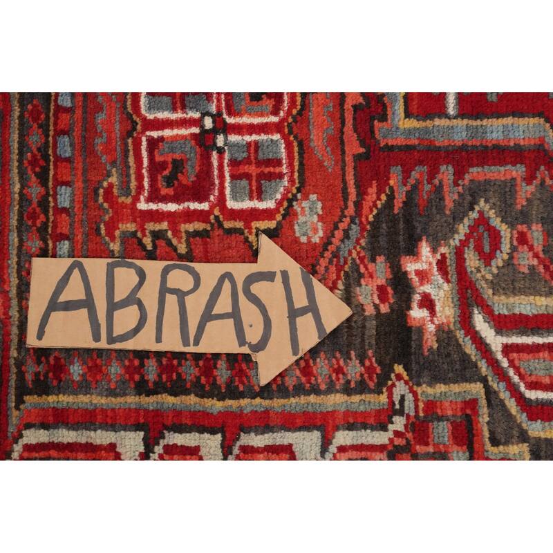 Hand Knotted Oriental 100% Wool Carpet Traditional Medallion Red Heriz Area Rug - 11' 2'' X 8' 4''