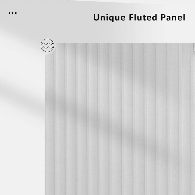 Farmhouse 51" Fluted Kitchen Island with Drop Leaf and Internal Storage Rack