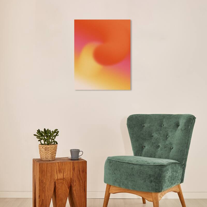 Wynwood Studio Canvas Abstract Gradient Wave Orange Modern & Contemporary Wall Art Canvas Print - 16 x 20