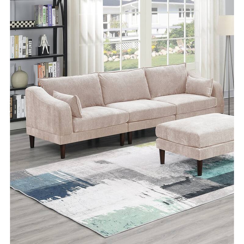 6pcs Modular Sofa Set, Blush Pink, 93x33x31 inches, 200 pounds