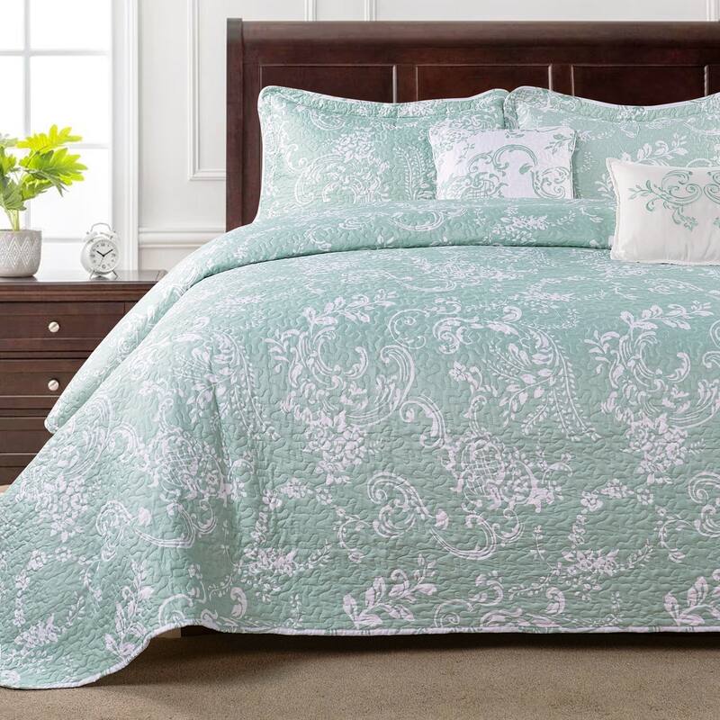 Serenta 5 Piece Printed Microfiber LA Boheme Quilt Set