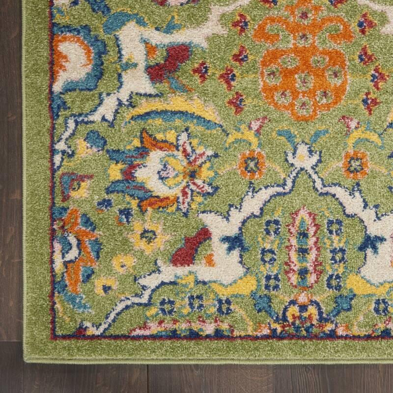 Heyu Power Loomed Floral Traditional Low Pile Area Rug By HomeRoots - 120' X '27' X '0.25