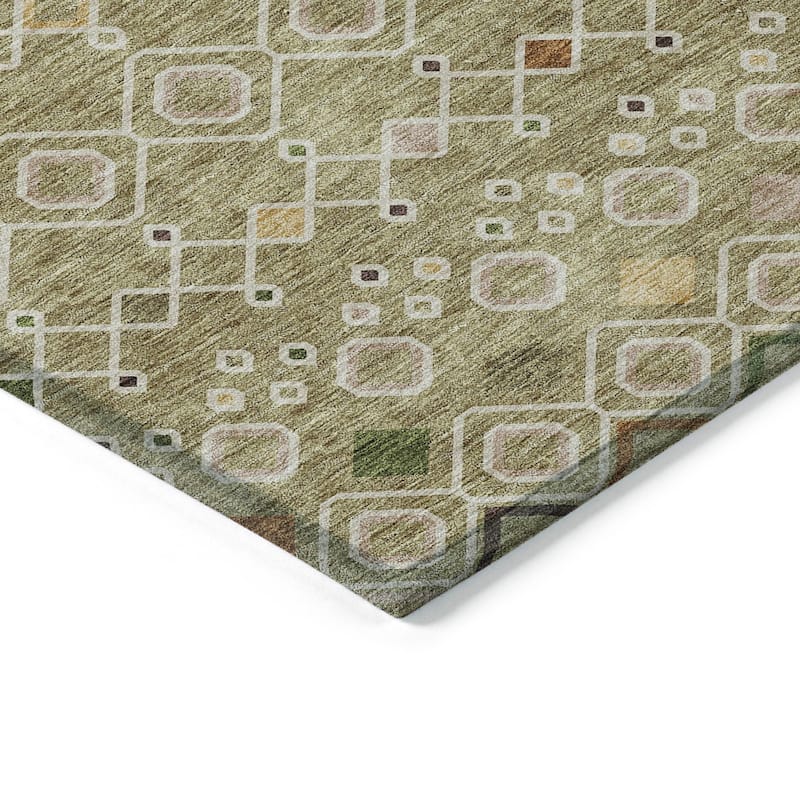 Machine Washable Indoor/ Outdoor Global Contempory Chantille Rug