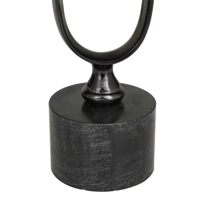 Aluminum Metal Paper Clip Pillar Decorative Candle Holder with Marble Base - Set of 2 Gold, Silver, Black - Roche River Decor