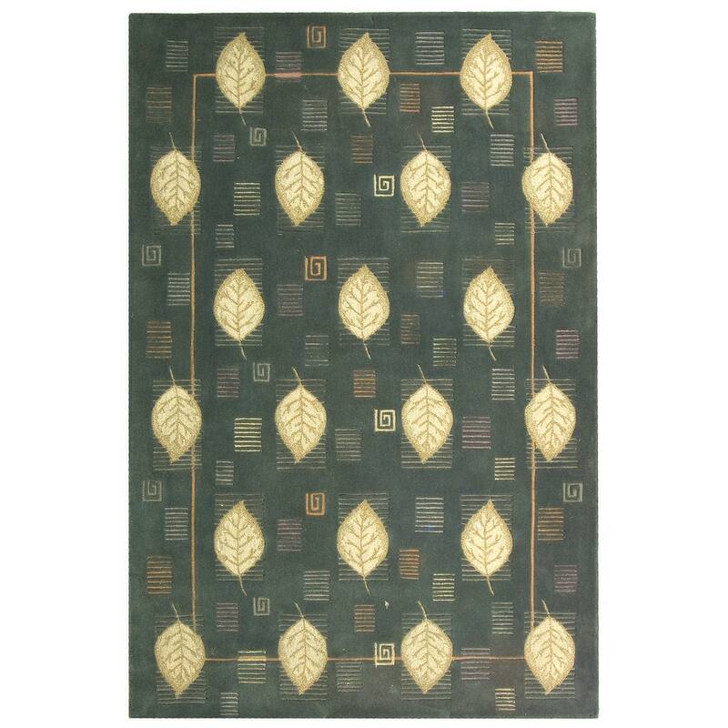 SAFAVIEH Handmade Berkeley Annetraude Botanical Wool Rug - 5' 3" x 8' 3" - Blue - Runner/Rectangle