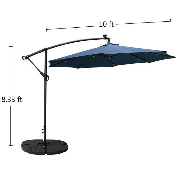 Shop Black Friday Deals On Ainfox 10ft Solar Offset Hanging Patio Umbrella Base Not Included Overstock 31727510