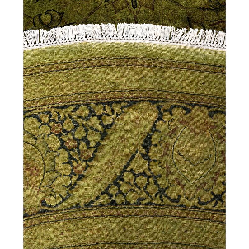 Overdyed One-of-a-Kind Hand-Knotted Area Rug - Green - 9' 1" x 9' 1"